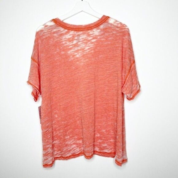 FREE PEOPLE Orange Burnout Tee - Picture 7 of 8